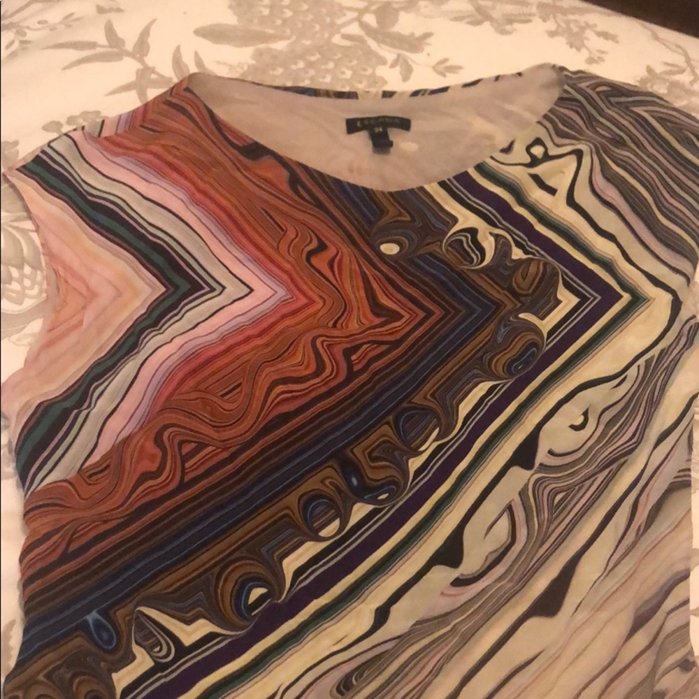 Escada Printed Silk Dress Size 34